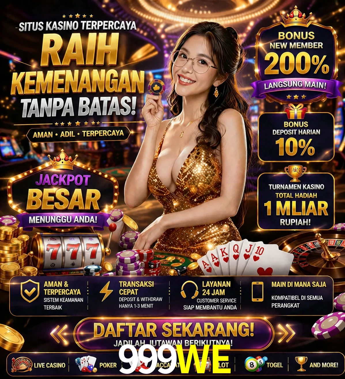 Roleta e blackjack 999WE